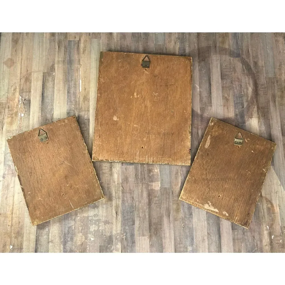 Vintage Marked Made in Italy Small Rectangles Floral Art Wall Frames Paintings